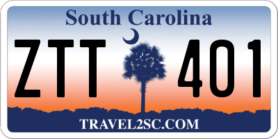 SC license plate ZTT401