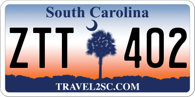 SC license plate ZTT402