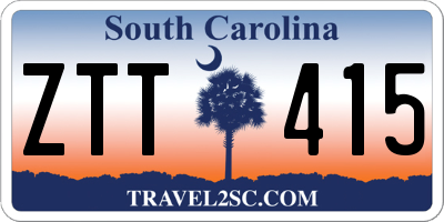 SC license plate ZTT415