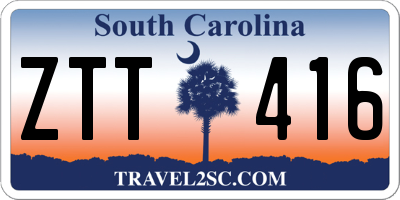 SC license plate ZTT416