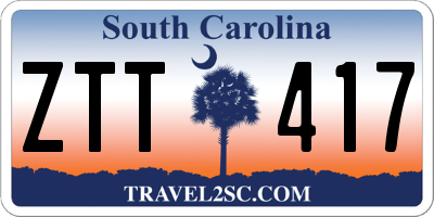 SC license plate ZTT417