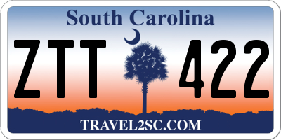 SC license plate ZTT422