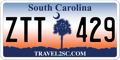 SC license plate ZTT429