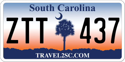 SC license plate ZTT437
