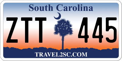 SC license plate ZTT445