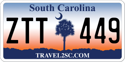 SC license plate ZTT449