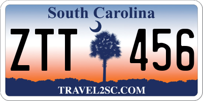 SC license plate ZTT456