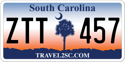 SC license plate ZTT457