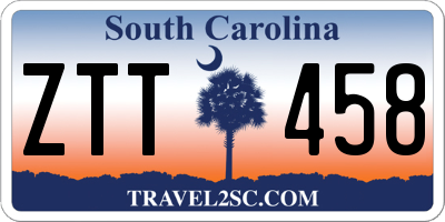 SC license plate ZTT458
