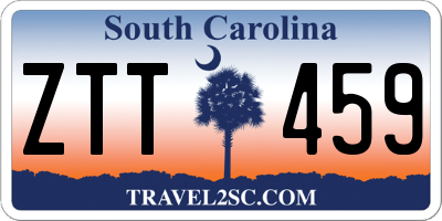 SC license plate ZTT459