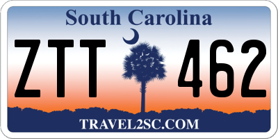 SC license plate ZTT462