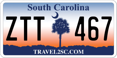 SC license plate ZTT467