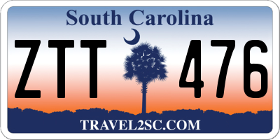 SC license plate ZTT476
