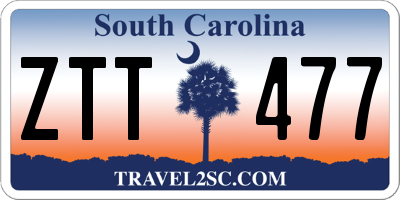 SC license plate ZTT477