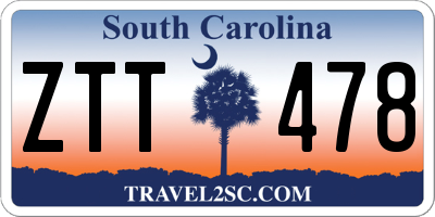 SC license plate ZTT478