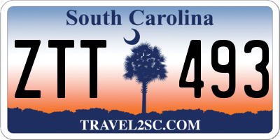 SC license plate ZTT493