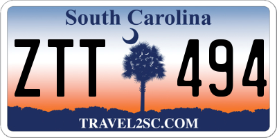 SC license plate ZTT494