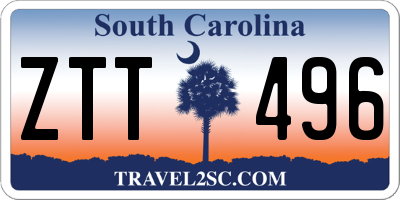 SC license plate ZTT496