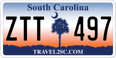 SC license plate ZTT497