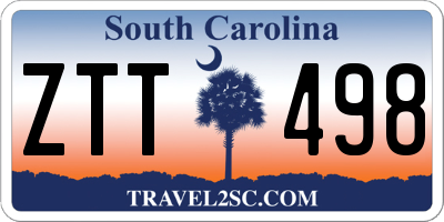 SC license plate ZTT498