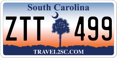 SC license plate ZTT499