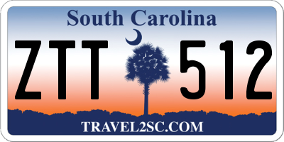 SC license plate ZTT512