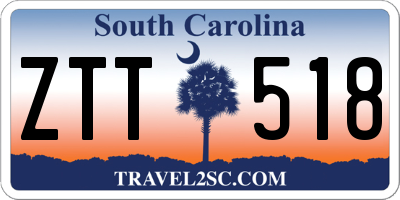 SC license plate ZTT518