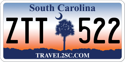 SC license plate ZTT522