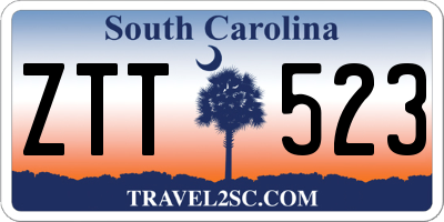 SC license plate ZTT523