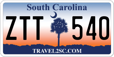 SC license plate ZTT540