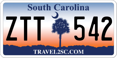 SC license plate ZTT542