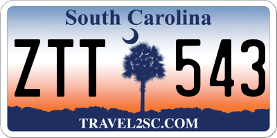 SC license plate ZTT543