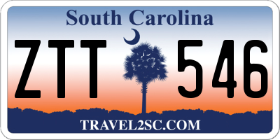 SC license plate ZTT546