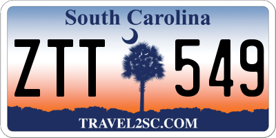 SC license plate ZTT549