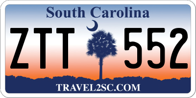 SC license plate ZTT552