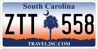 SC license plate ZTT558
