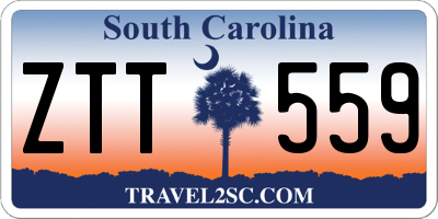 SC license plate ZTT559