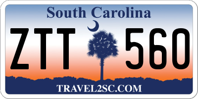 SC license plate ZTT560