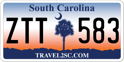 SC license plate ZTT583