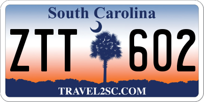 SC license plate ZTT602