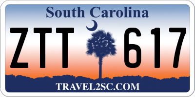 SC license plate ZTT617