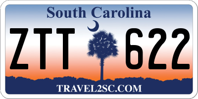 SC license plate ZTT622