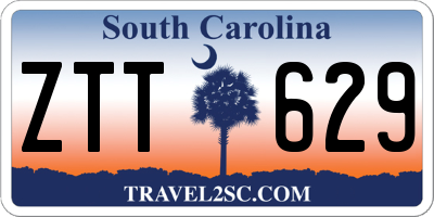SC license plate ZTT629