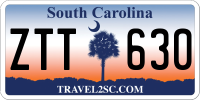 SC license plate ZTT630