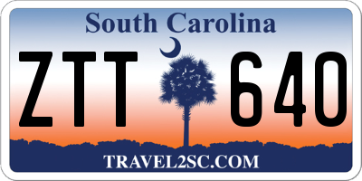 SC license plate ZTT640