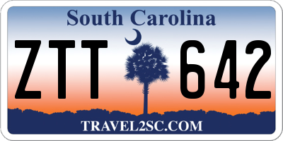 SC license plate ZTT642