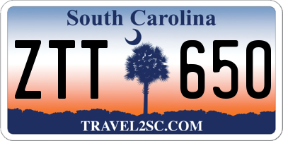 SC license plate ZTT650