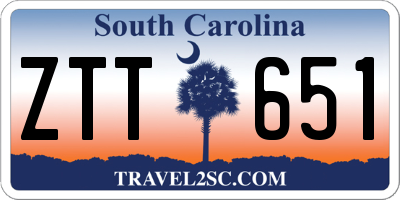 SC license plate ZTT651