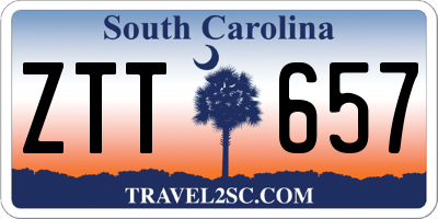 SC license plate ZTT657