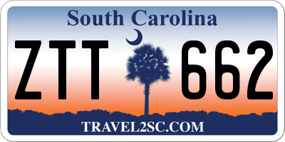 SC license plate ZTT662